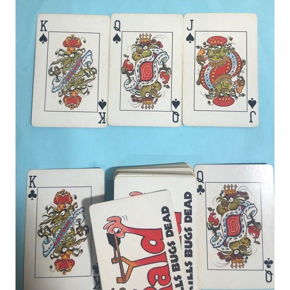 Vintage Johnson Wax - RAID Kill Bugs Dead-Playing Cards, Double Deck w/Case - Picture 3 of 4